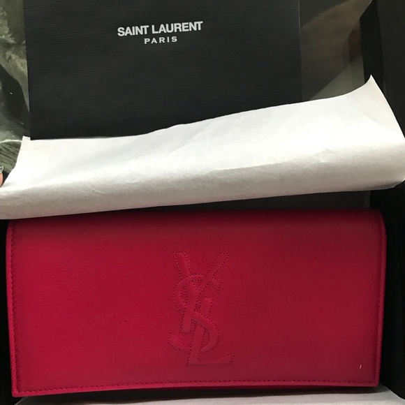 Saint Laurent Belle du Jour wallet in Fuchsia - Picture 2 of 8